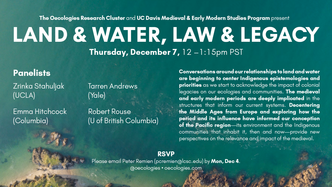 Land and Water, Law and Legacy Event Poster