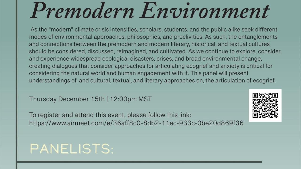 Poster for Ecogrief and the Premodern Environment