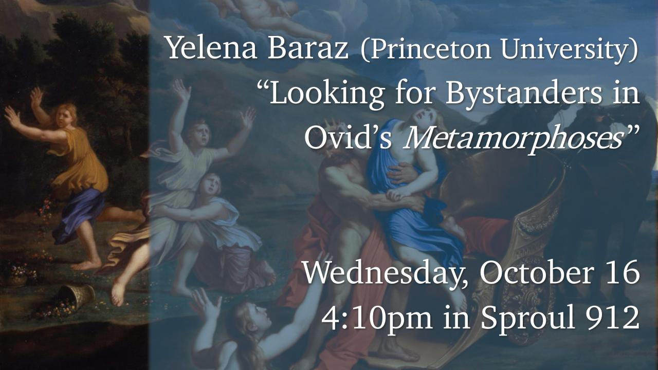 Looking for Bystanders in Ovid’s Metamorphoses poster
