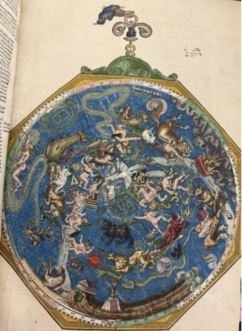 Image from Petrus Apianus Astronomicum Caesareum  [Ingolstadt: Factvm et actvm Ingolstadii in aedibvs nostris, Anno a Christo nato sesqvimillesimo qvadragesimo mense maio [1540]. Huntington Library RB 32891.
