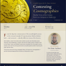 Poster with gold astrolabe on blue field, UC Davis logo, lecture title and speaker headshot